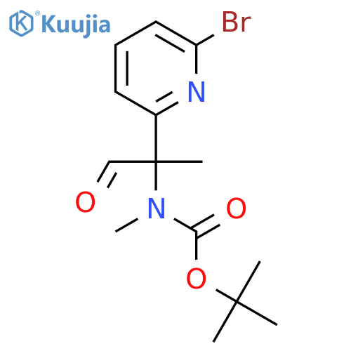 tert-butyl N-2-(6-bromopyridin-2-yl)-1-oxopropan-2-yl-N-methylcarbamate structure