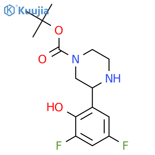 tert-butyl 3-(3,5-difluoro-2-hydroxyphenyl)piperazine-1-carboxylate structure