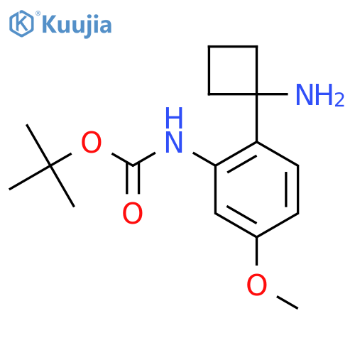 tert-butyl N-2-(1-aminocyclobutyl)-5-methoxyphenylcarbamate structure