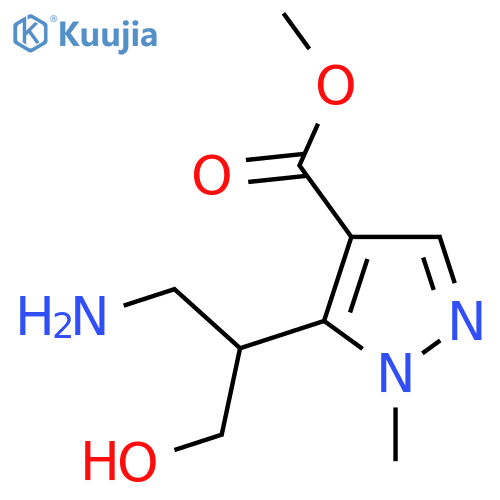 methyl 5-(1-amino-3-hydroxypropan-2-yl)-1-methyl-1H-pyrazole-4-carboxylate structure