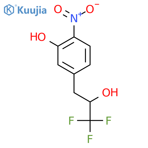 2-nitro-5-(3,3,3-trifluoro-2-hydroxypropyl)phenol structure