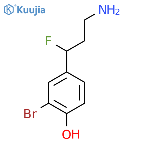 4-(3-amino-1-fluoropropyl)-2-bromophenol structure