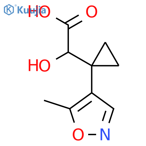 2-hydroxy-2-1-(5-methyl-1,2-oxazol-4-yl)cyclopropylacetic acid structure