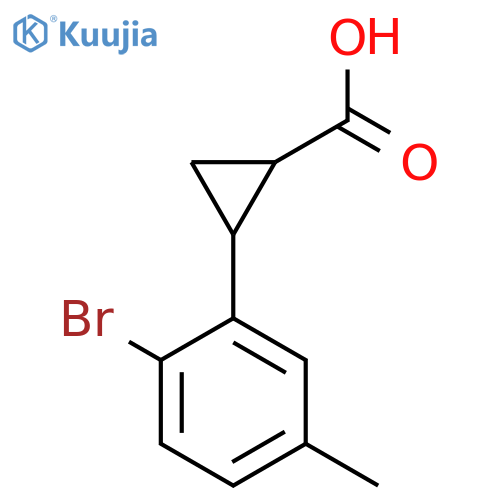 2-(2-bromo-5-methylphenyl)cyclopropane-1-carboxylic acid structure