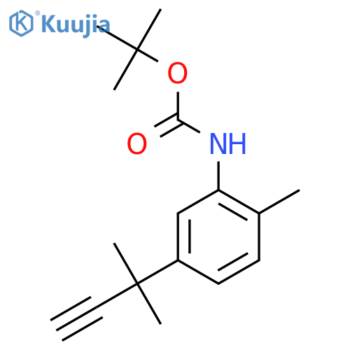 tert-butyl N-2-methyl-5-(2-methylbut-3-yn-2-yl)phenylcarbamate structure