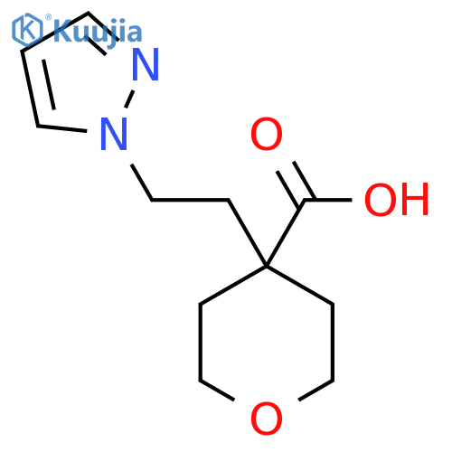 4-2-(1H-pyrazol-1-yl)ethyloxane-4-carboxylic acid structure