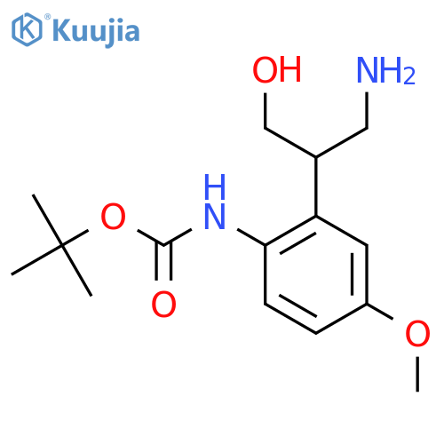 tert-butyl N-2-(1-amino-3-hydroxypropan-2-yl)-4-methoxyphenylcarbamate structure