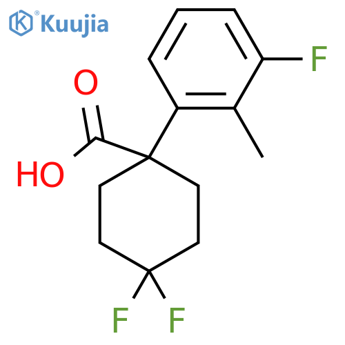 4,4-difluoro-1-(3-fluoro-2-methylphenyl)cyclohexane-1-carboxylic acid structure