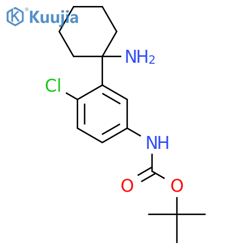 tert-butyl N-3-(1-aminocyclohexyl)-4-chlorophenylcarbamate structure