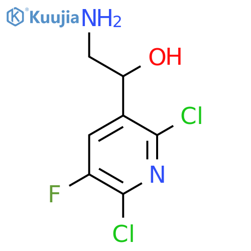 2-amino-1-(2,6-dichloro-5-fluoropyridin-3-yl)ethan-1-ol structure