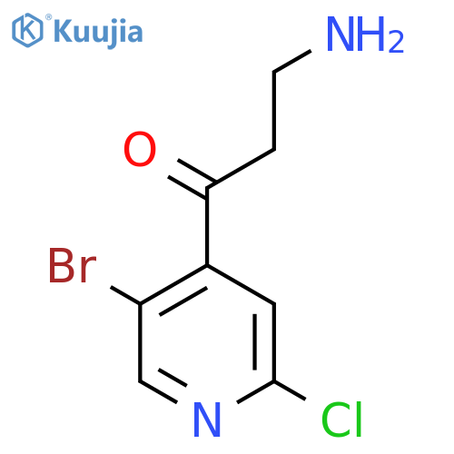 3-amino-1-(5-bromo-2-chloropyridin-4-yl)propan-1-one structure