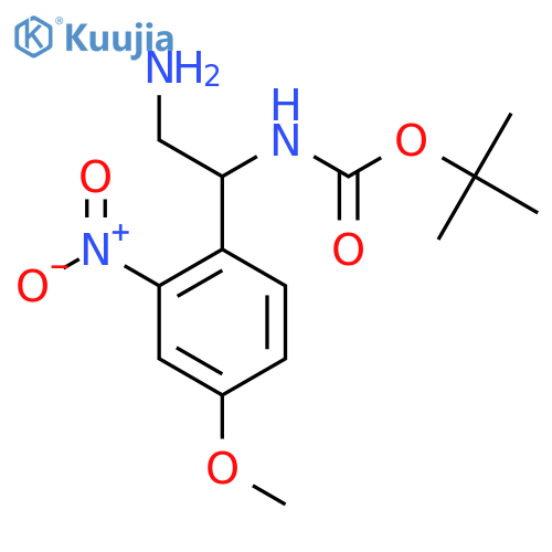 tert-butyl N-2-amino-1-(4-methoxy-2-nitrophenyl)ethylcarbamate structure
