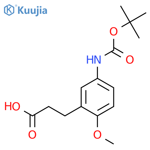 3-(5-{(tert-butoxy)carbonylamino}-2-methoxyphenyl)propanoic acid structure