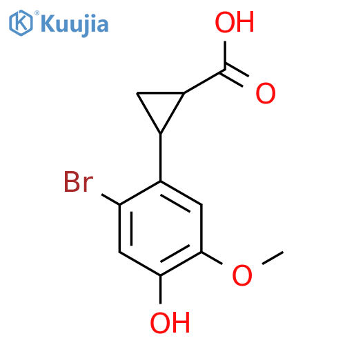 2-(2-bromo-4-hydroxy-5-methoxyphenyl)cyclopropane-1-carboxylic acid structure