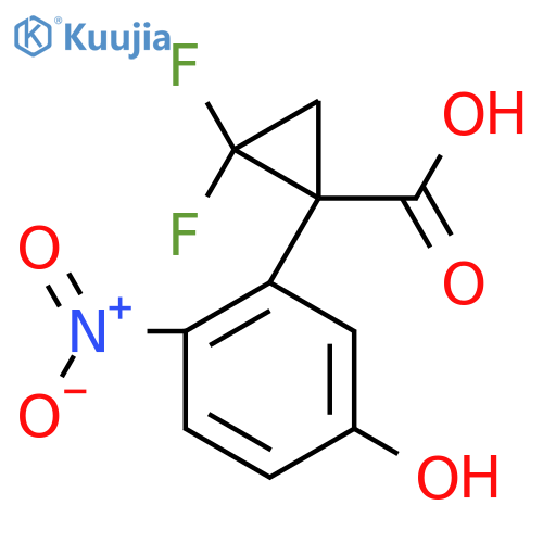 2,2-difluoro-1-(5-hydroxy-2-nitrophenyl)cyclopropane-1-carboxylic acid structure