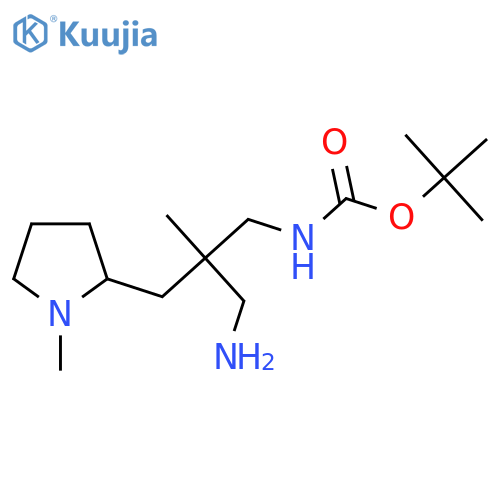 tert-butyl N-{3-amino-2-methyl-2-(1-methylpyrrolidin-2-yl)methylpropyl}carbamate structure