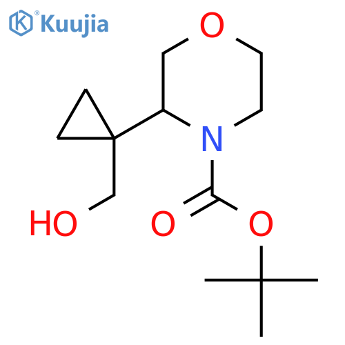 tert-butyl 3-1-(hydroxymethyl)cyclopropylmorpholine-4-carboxylate structure