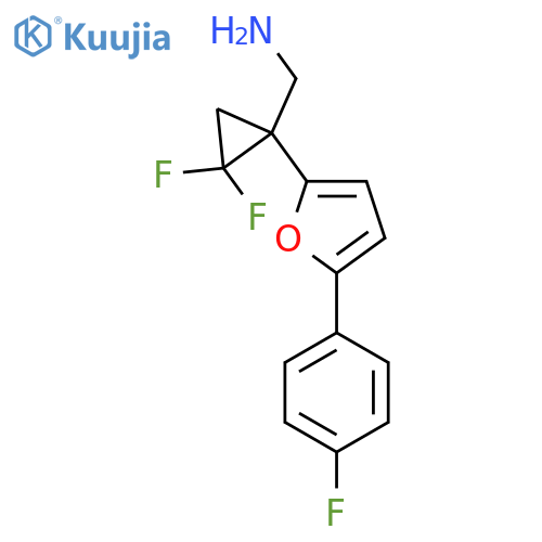 {2,2-difluoro-1-5-(4-fluorophenyl)furan-2-ylcyclopropyl}methanamine structure