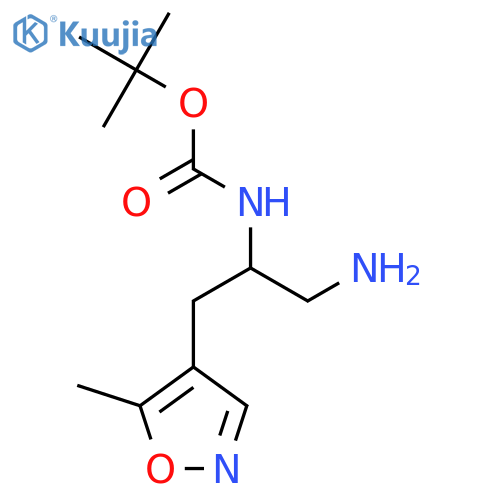 tert-butyl N-1-amino-3-(5-methyl-1,2-oxazol-4-yl)propan-2-ylcarbamate structure