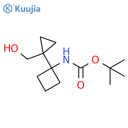 tert-butyl N-{1-1-(hydroxymethyl)cyclopropylcyclobutyl}carbamate structure