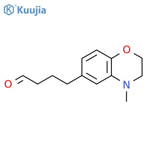4-(4-methyl-3,4-dihydro-2H-1,4-benzoxazin-6-yl)butanal structure