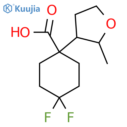 4,4-difluoro-1-(2-methyloxolan-3-yl)cyclohexane-1-carboxylic acid structure