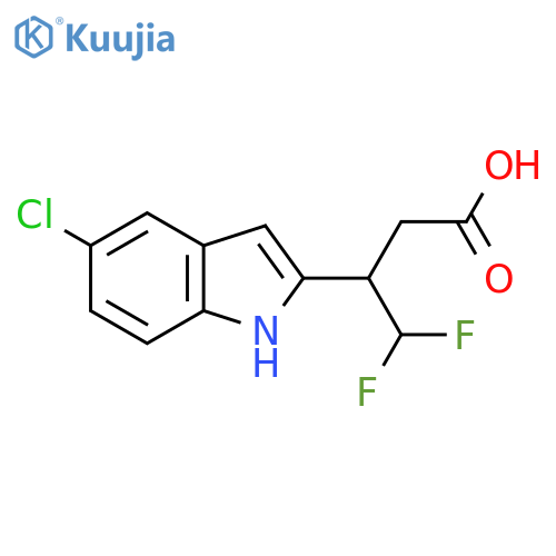 3-(5-chloro-1H-indol-2-yl)-4,4-difluorobutanoic acid structure