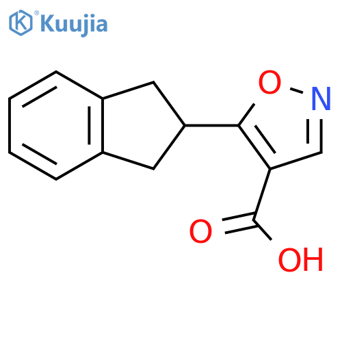5-(2,3-dihydro-1H-inden-2-yl)-1,2-oxazole-4-carboxylic acid structure