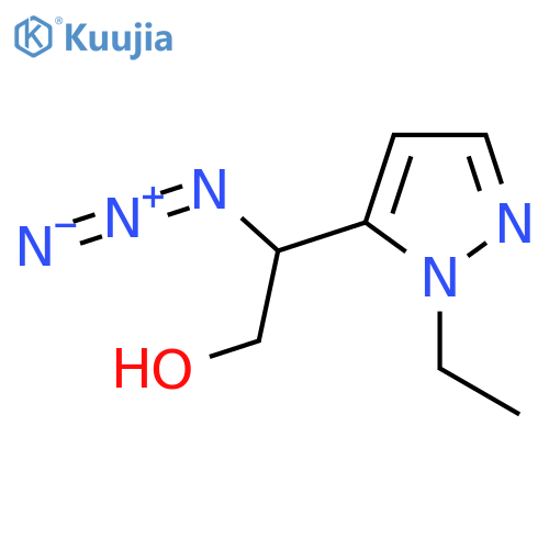 2-azido-2-(1-ethyl-1H-pyrazol-5-yl)ethan-1-ol structure
