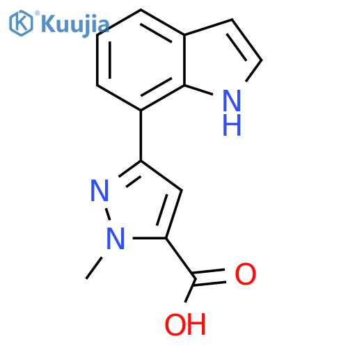 3-(1H-indol-7-yl)-1-methyl-1H-pyrazole-5-carboxylic acid structure