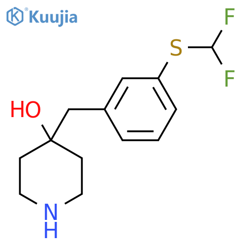 4-({3-(difluoromethyl)sulfanylphenyl}methyl)piperidin-4-ol structure