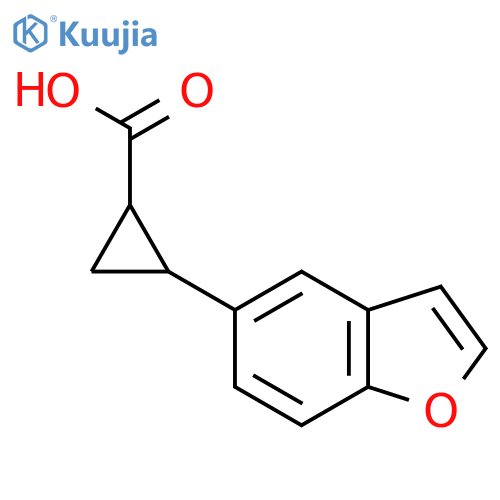 2-(1-benzofuran-5-yl)cyclopropane-1-carboxylic acid structure