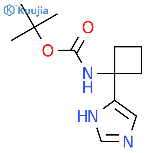 tert-butyl N-1-(1H-imidazol-4-yl)cyclobutylcarbamate structure