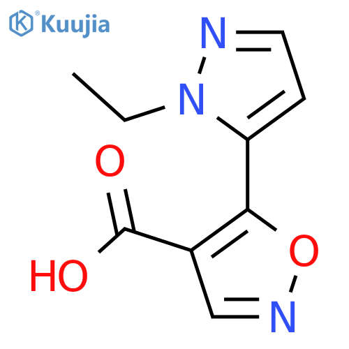 5-(1-ethyl-1H-pyrazol-5-yl)-1,2-oxazole-4-carboxylic acid structure