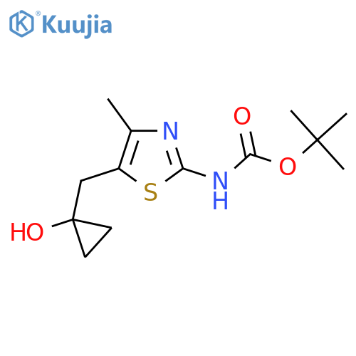 tert-butyl N-{5-(1-hydroxycyclopropyl)methyl-4-methyl-1,3-thiazol-2-yl}carbamate structure