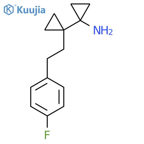 1-{1-2-(4-fluorophenyl)ethylcyclopropyl}cyclopropan-1-amine structure
