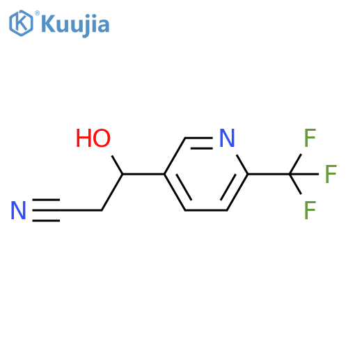 3-hydroxy-3-6-(trifluoromethyl)pyridin-3-ylpropanenitrile structure