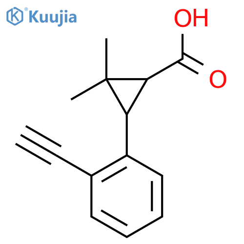 3-(2-ethynylphenyl)-2,2-dimethylcyclopropane-1-carboxylic acid structure