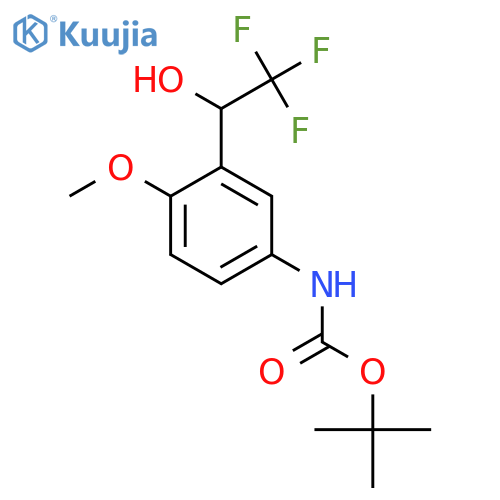tert-butyl N-4-methoxy-3-(2,2,2-trifluoro-1-hydroxyethyl)phenylcarbamate structure