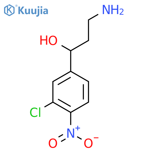 3-amino-1-(3-chloro-4-nitrophenyl)propan-1-ol structure