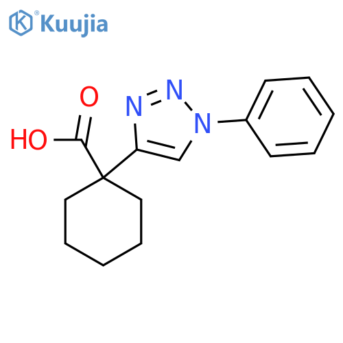 1-(1-phenyl-1H-1,2,3-triazol-4-yl)cyclohexane-1-carboxylic acid structure