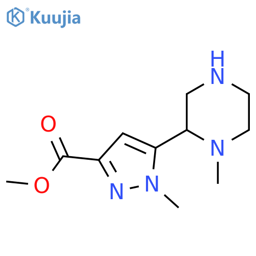 methyl 1-methyl-5-(1-methylpiperazin-2-yl)-1H-pyrazole-3-carboxylate structure