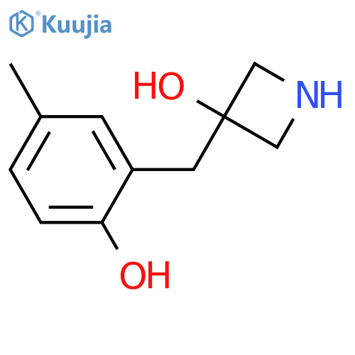 3-(2-hydroxy-5-methylphenyl)methylazetidin-3-ol structure