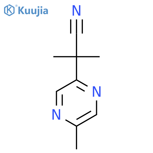 2-methyl-2-(5-methylpyrazin-2-yl)propanenitrile structure