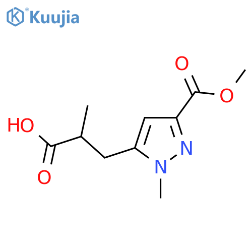 3-3-(methoxycarbonyl)-1-methyl-1H-pyrazol-5-yl-2-methylpropanoic acid structure