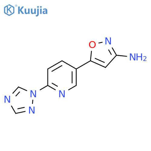 5-6-(1H-1,2,4-triazol-1-yl)pyridin-3-yl-1,2-oxazol-3-amine structure