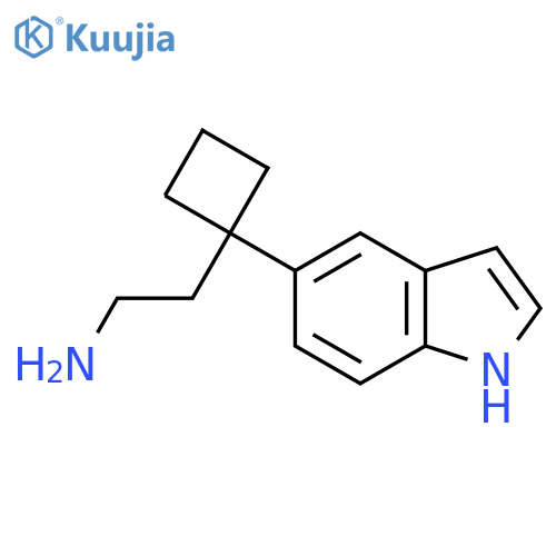 2-1-(1H-indol-5-yl)cyclobutylethan-1-amine structure