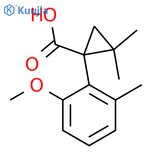 1-(2-methoxy-6-methylphenyl)-2,2-dimethylcyclopropane-1-carboxylic acid structure