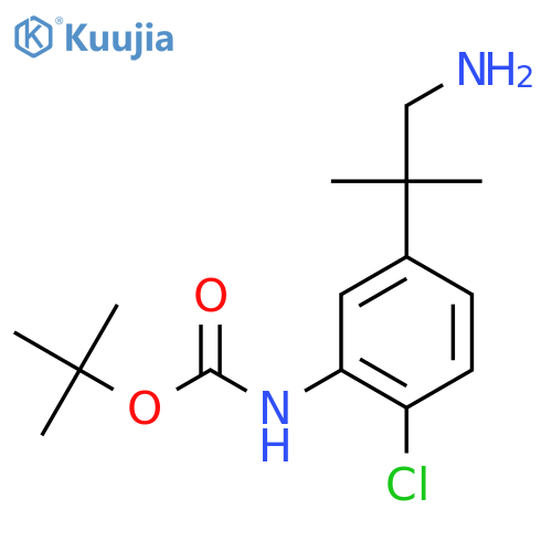 tert-butyl N-5-(1-amino-2-methylpropan-2-yl)-2-chlorophenylcarbamate structure