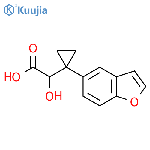 2-1-(1-benzofuran-5-yl)cyclopropyl-2-hydroxyacetic acid structure